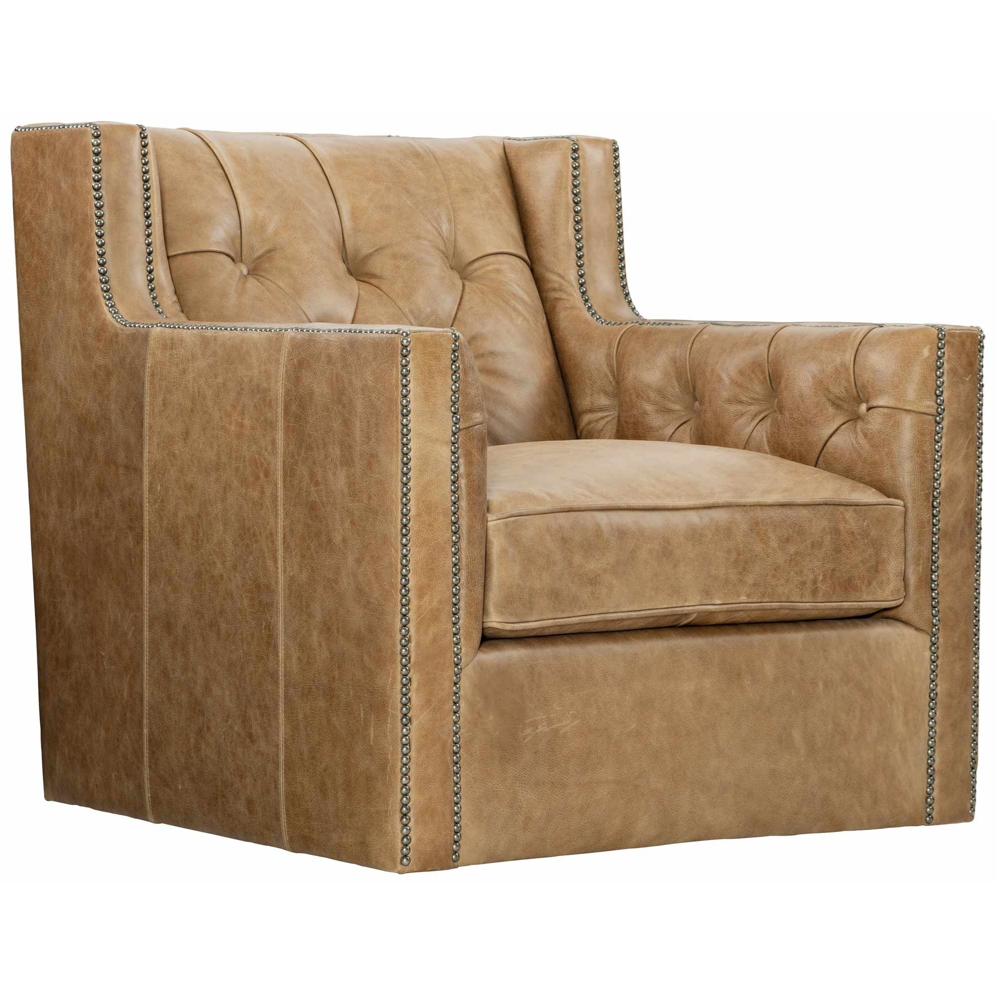 Bernhardt Candace Swivel Chair with Nail Head Trim | Sheely's Furniture
